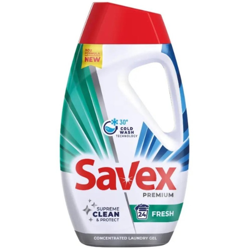 Detergent de Rufe Lichid Savex Premium Fresh, 24 Spalari, 1.08 l