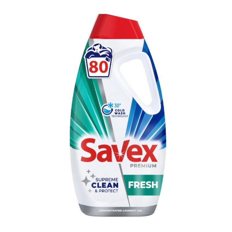 Detergent de Rufe Lichid Savex Premium Fresh, 3.6 l, 80 Spalari