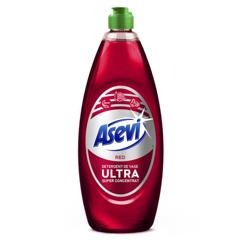 Detergent de Vase Asevi Red, Ultra Super Concentrat, 650 ml