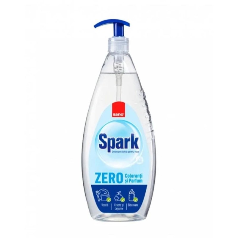 Detergent de Vase cu Pompita Sano Spark, Zero Coloranti si Parfum, 700 ml