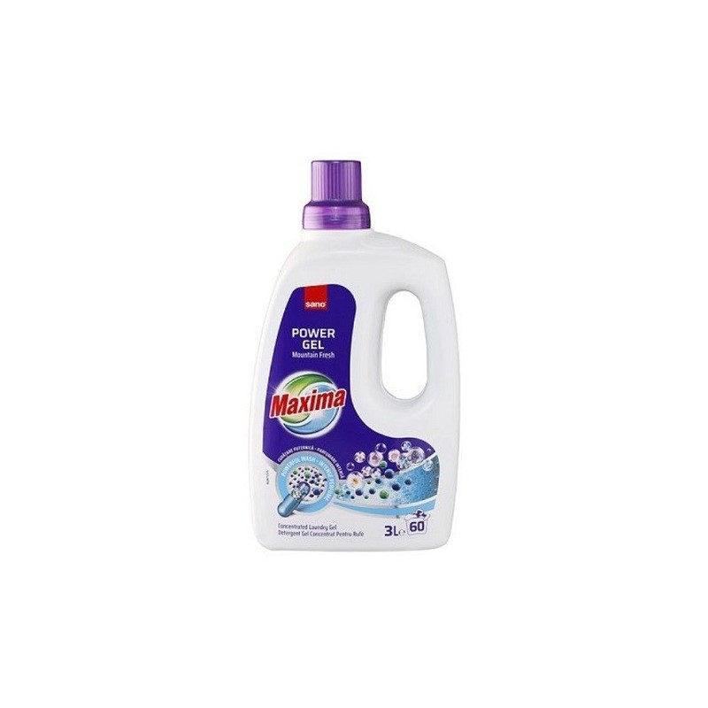 Detergent Gel pentru Rufe Sano Maxima Gel Mountain Fresh, 60 Spalari, 3 l