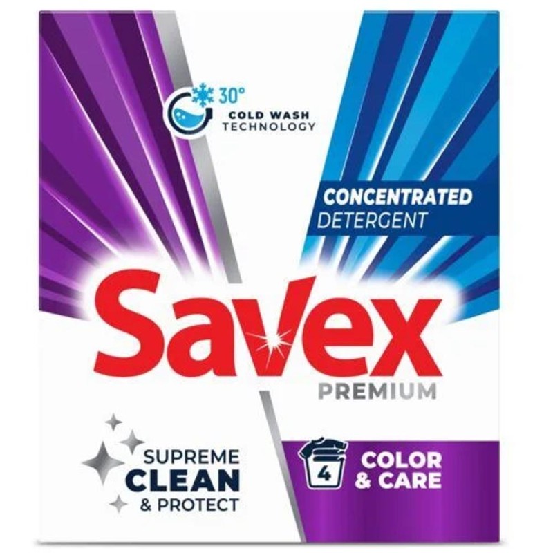 Detergent Pudra Rufe Savex Premium Color&Care, 4 Spalari, 320 g