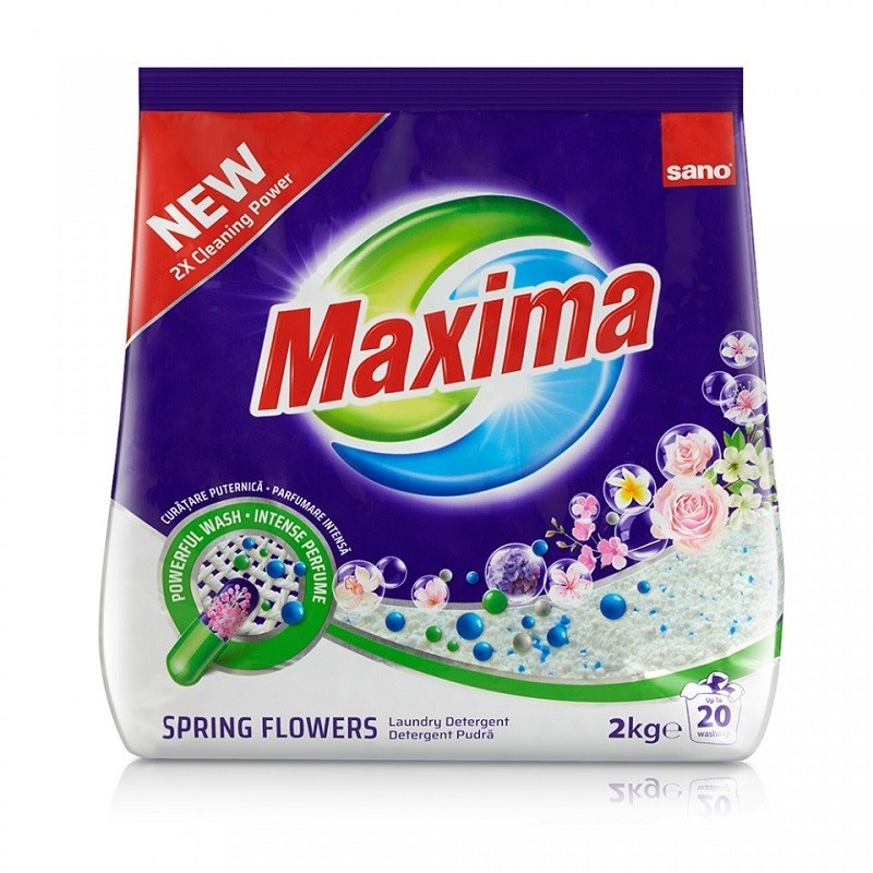 Detergent Pudra Sano Maxima Spring Flowers 2 Kg, 20 Spalari