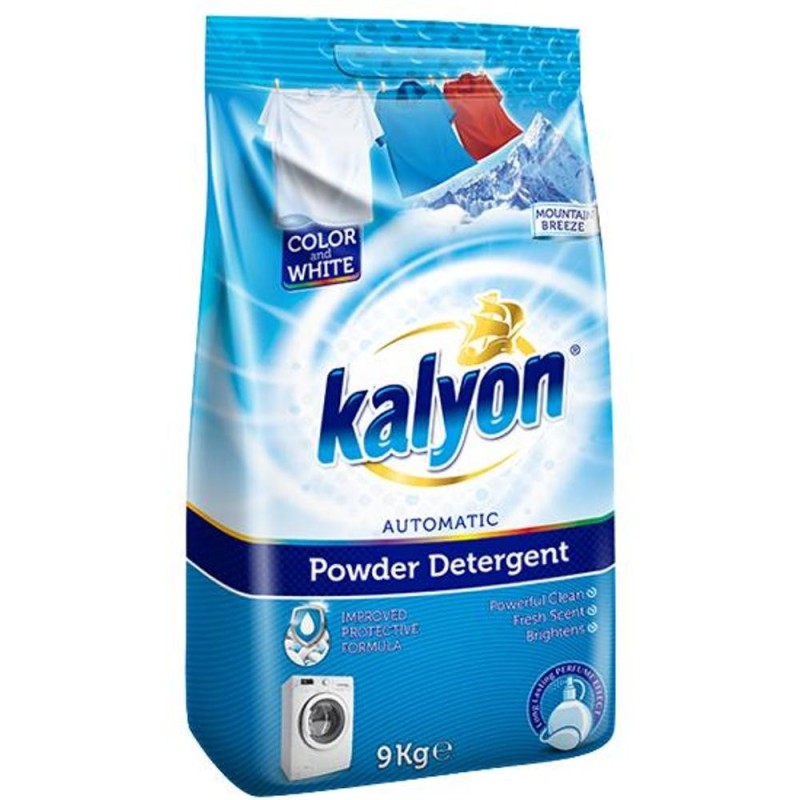 Detergent Rufe Pudra Automat Kalyon Color&White, Mountain Breeze, 9 kg