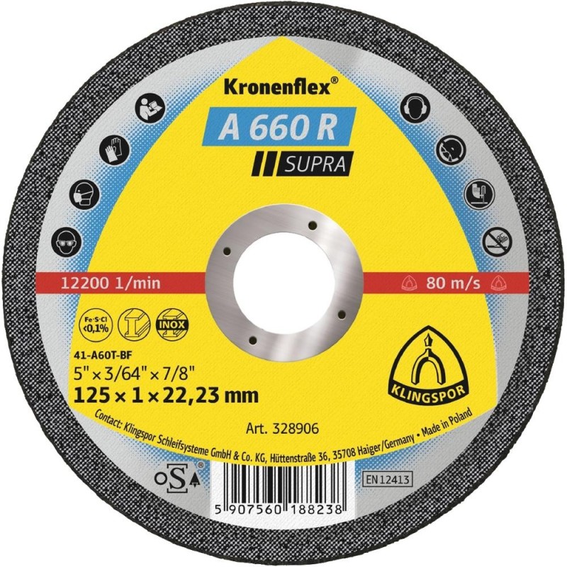 Disc de Debitare Special, A 660 R, pentru Inox, 125 x 1 x 22 mm, Z-tools