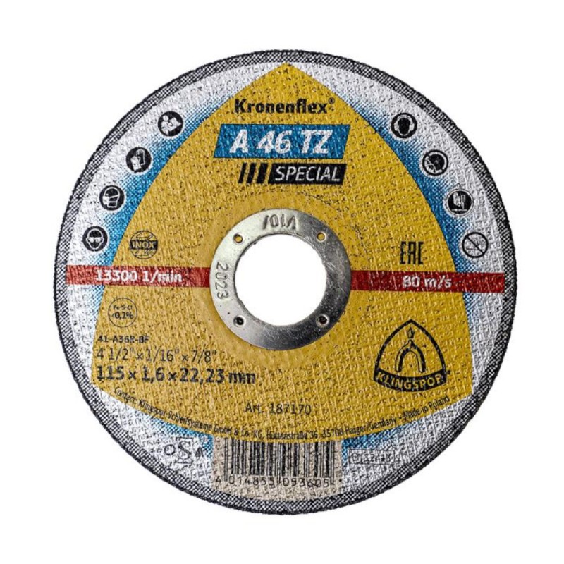 Disc Debitare A 46 TZ Special, Inox, 115 x 1.6 x 22.23 mm