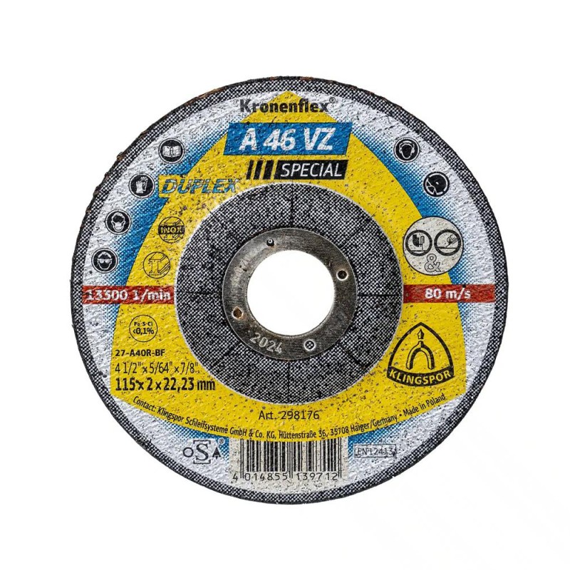 Disc Debitare Klingspor, A 46VZ Special, Otel, 115 x 2 x 22.23 mm