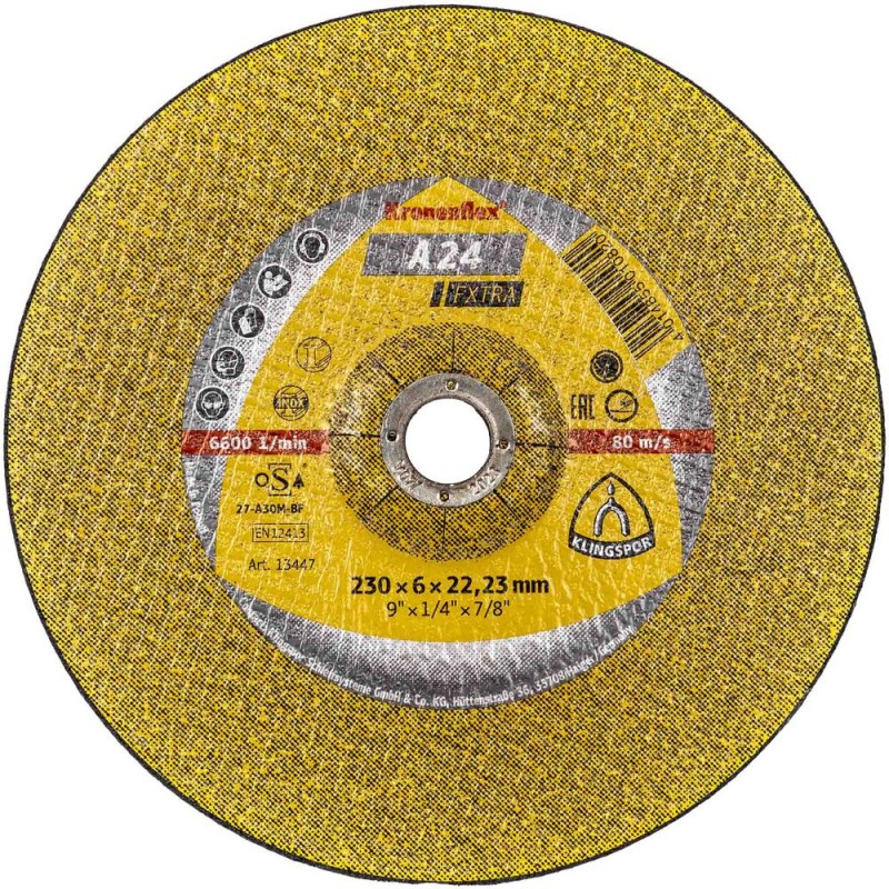 Disc Polizat A 24 Extra, 230 x 6 x 22.23 mm, Klingspor