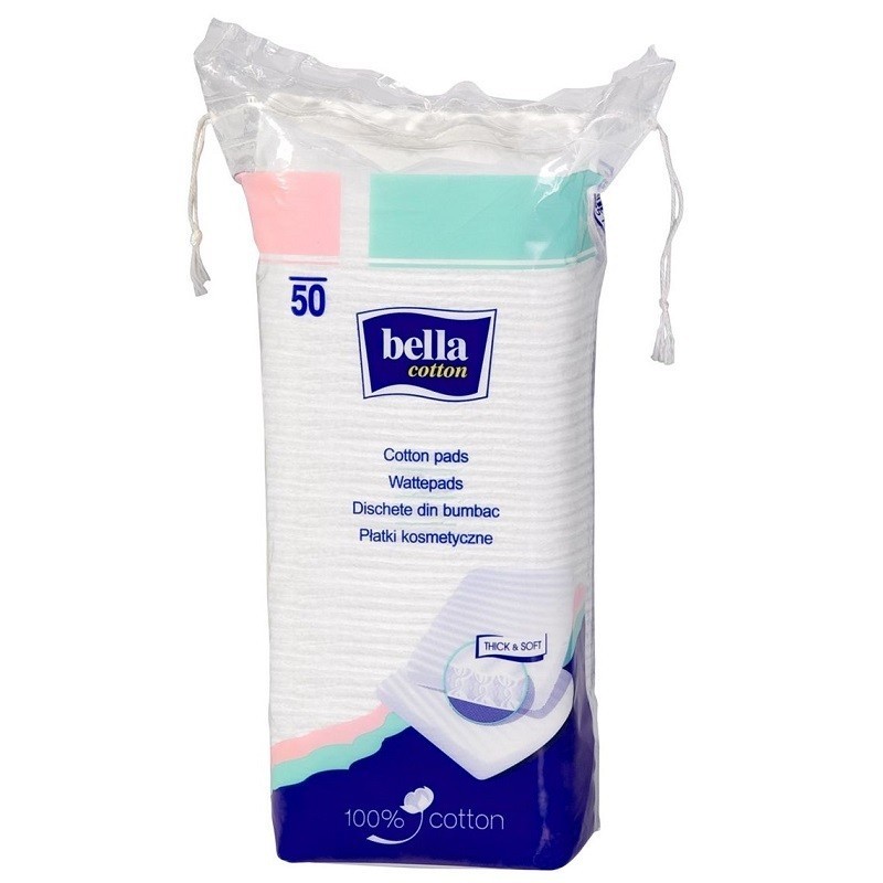 Dischete Demachiante Bella, Patrate, 50 bucati