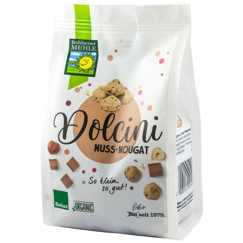 Dolcini Biscuiti Bio cu Nougat si Alune, 125 g Bohlsener Muhle