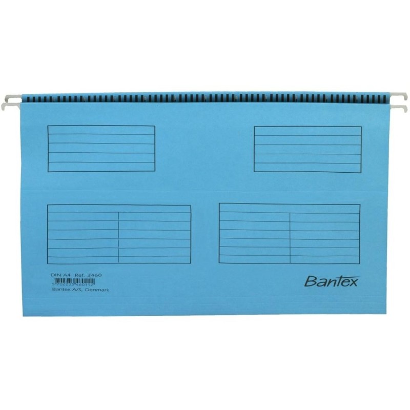 Dosar A4 Suspendat, 100 File, Bagheta Metalica, 25 Etichete si Portetichete 5 cm, Albastru Cobalt, 25 Bucati, Bantex Flex