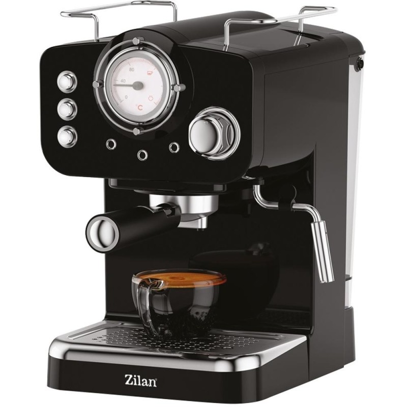 Espressor Manual, 15Bar, Capacitate 1.25 l, Putere 1100W, Negru