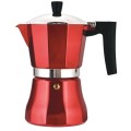 Espressor Moka 3 Cani, Compatibil Inductie, Rosu, 0.15 - 0.2 l, Perfect Home