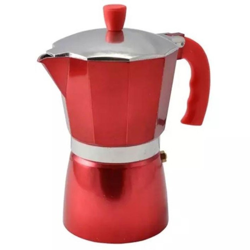 Espressor pentru Aragaz, Rosu, 3 Persoane, din Aluminiu, Perfect Home
