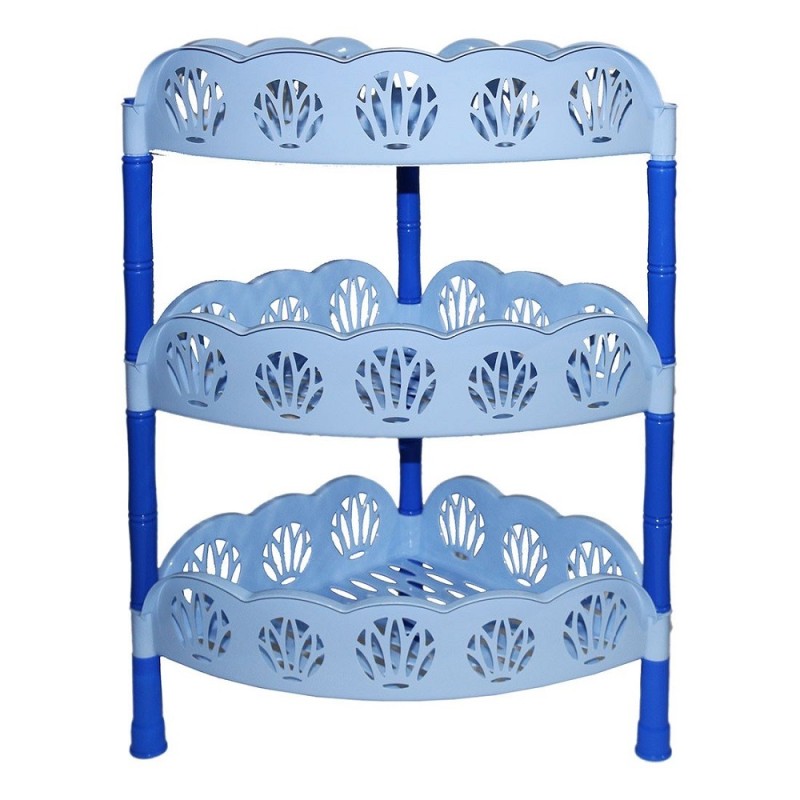 Etajera de Colt pe 3 Nivele, 34 x 46 x 68 cm, Sterk Plast