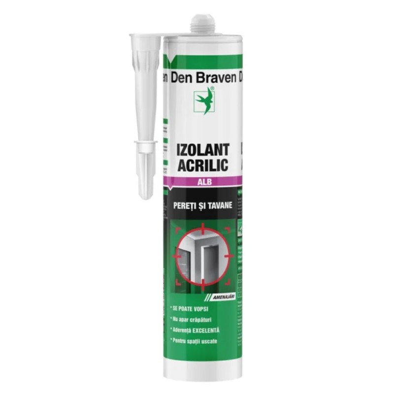 Etansant Acrilic Den Braven Acryl - W, Alb, Interior, 280 ml