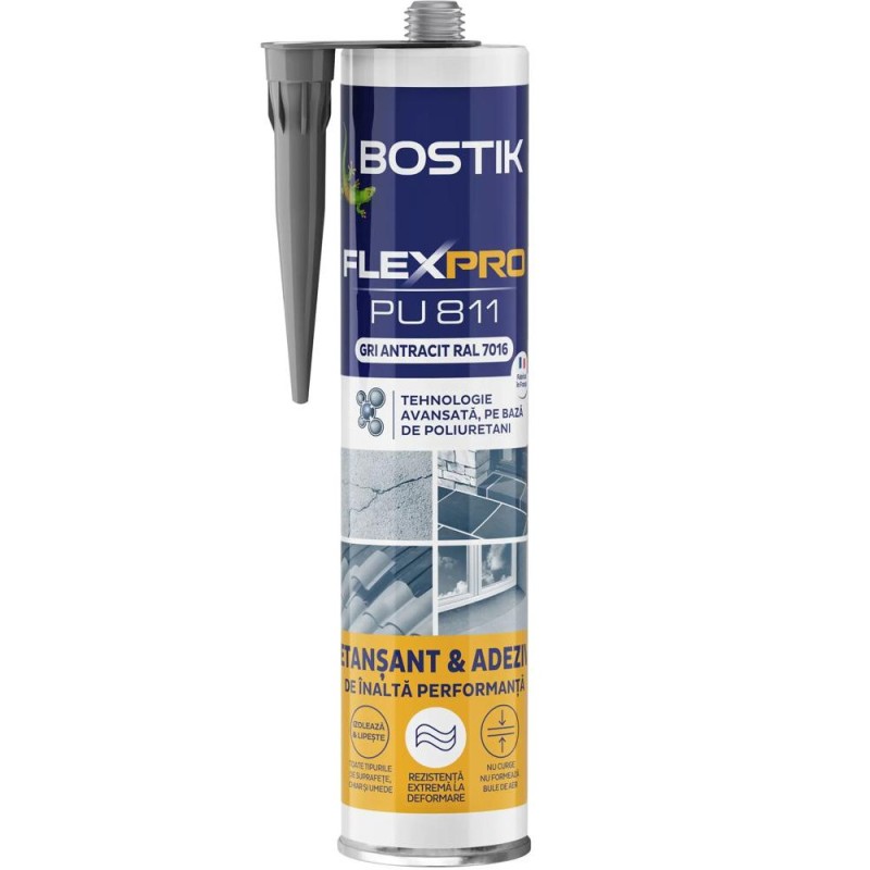Etansant si Adeziv PU 811, Gri RAL 7016, 300  ml, Bostik Flexpro