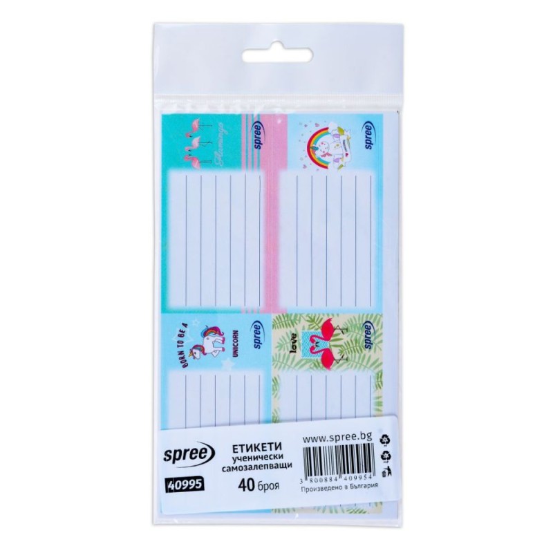 Etichete pentru Caiete, Diverse Culori, 10 Coli x 4 Bucati