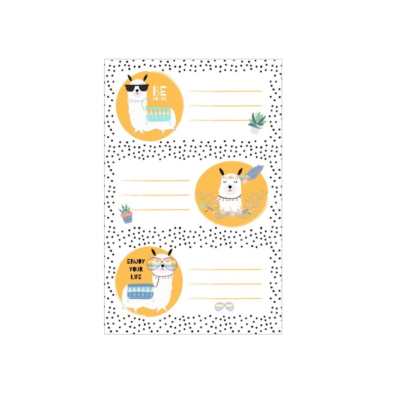 Etichete Scolare Llama, Herlitz, 3 x 3 Coli