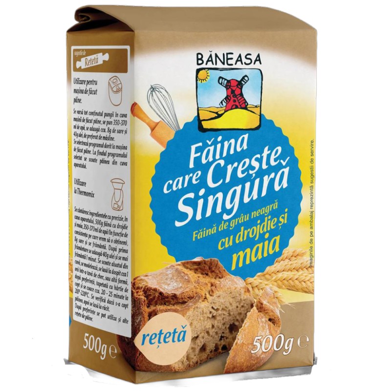 Faina Neagra cu Drojdie si Maia Baneasa, 500 g