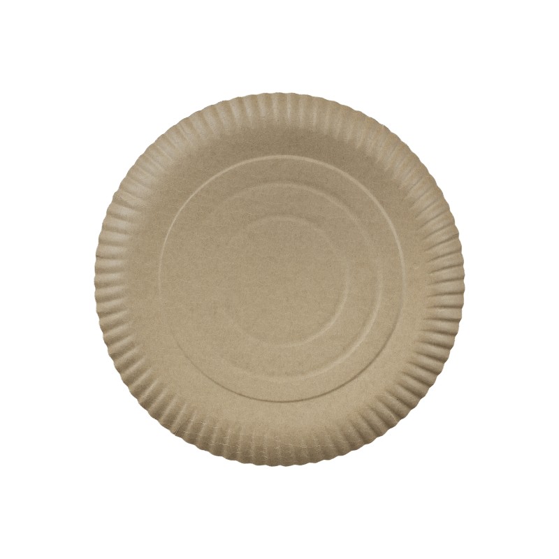 Farfurii Biodegradabile Compostabile Carton Rotunde Kraft, 26 cm, 40 Bucati