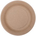 Farfurii Biodegradabile, Compostabile de Carton, Rotunde, Kraft, 18 cm, 12 buc