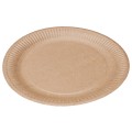 Farfurii Biodegradabile, Compostabile de Carton, Rotunde, Kraft, 23 cm, 12 buc