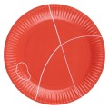 Farfurii Biodegradabile din Carton, 18 cm, Rotunde, Rosii, 12 Bucati