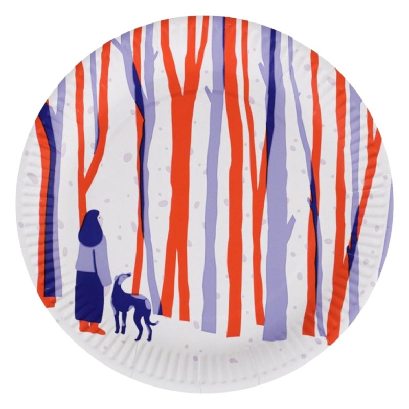 Farfurii Biodegradabile din Carton, 22 cm, Rotunde, Velvet, 12 Bucati