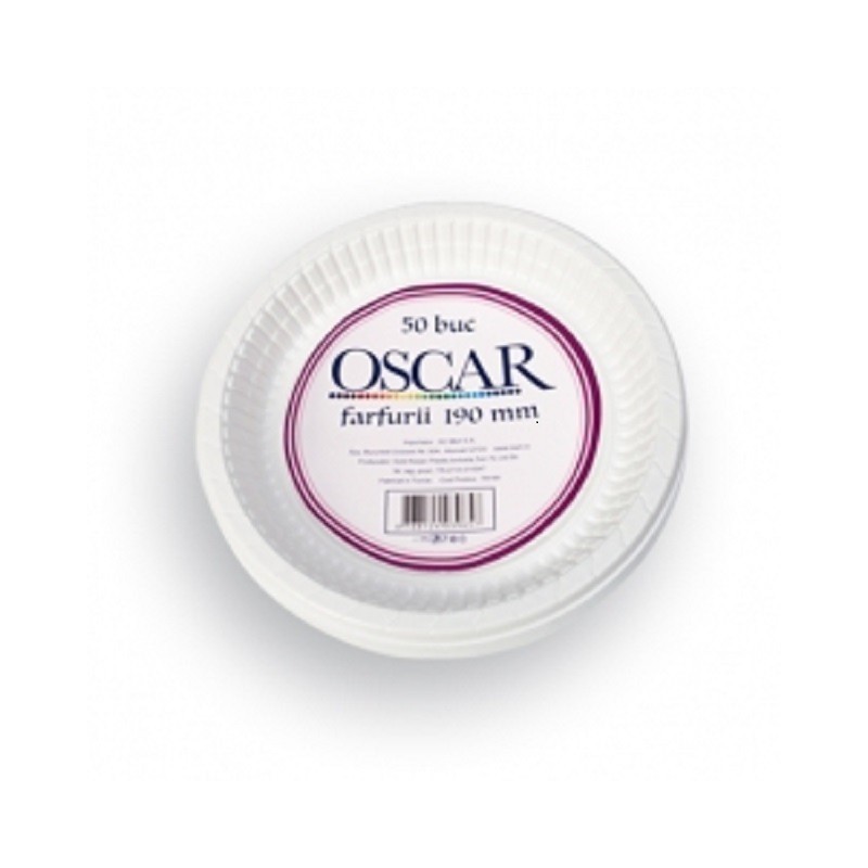 Farfurii Unica Folosinta Oscar Mert 190 mm, 50 Bucati
