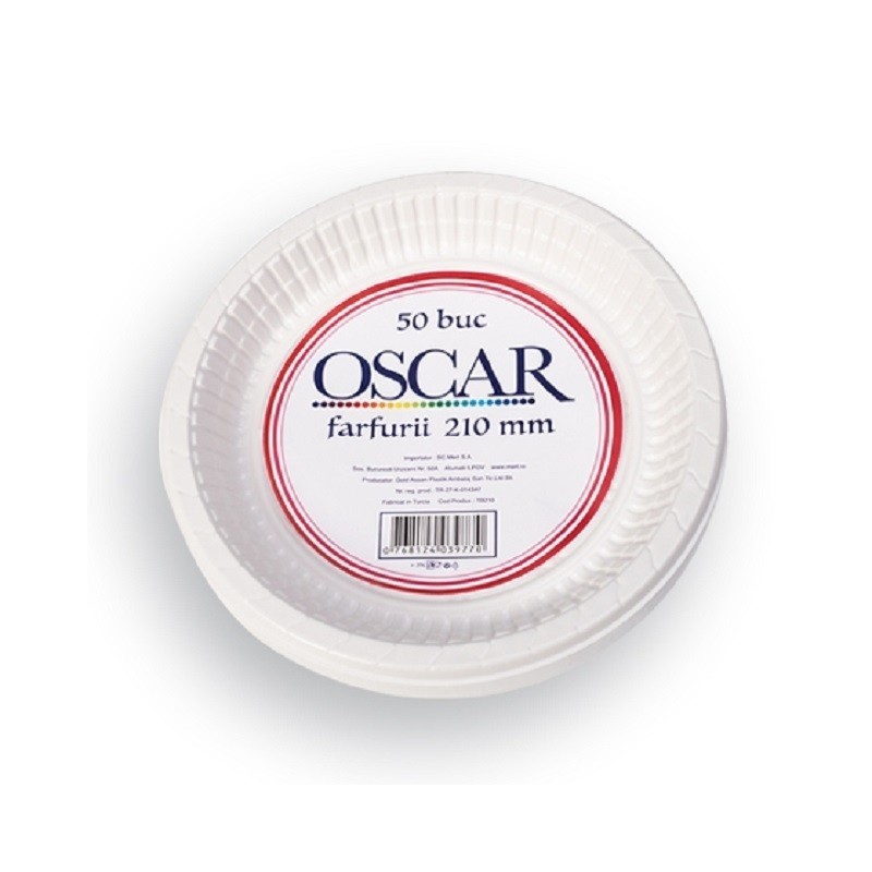 Farfurii Unica Folosinta Oscar Mert 210 mm, 50 Bucati