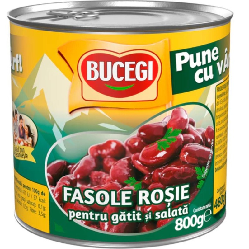 Fasole Rosie pentru Gatit si Salata Bucegi, 800 g