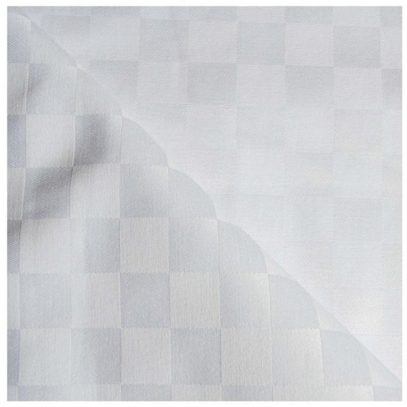 Fata de Masa din Damasc 100% Bumbac, Model Dungi, 150 x 146 cm, Alba, Prima