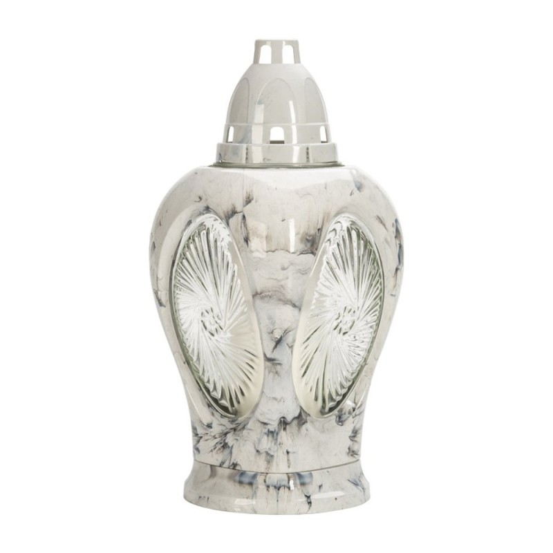 Felinar din Sticla, Alb, Tip Marmura, 48 Ore