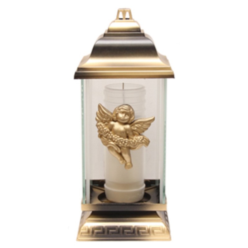 Felinar din Sticla si Plastic cu Inger Auriu, 50 Ore