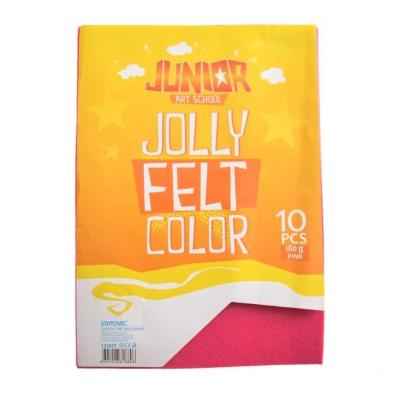 Fetru Colorat, Statovac, Format A4, Roz, 10 Coli