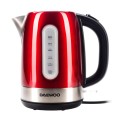 Fierbator Daewoo DK2400R, 2400 W, 1.7 l, Indicator Nivel Apa, Protectie Supraincalzire, Oprire Automata, Rosu/Inox