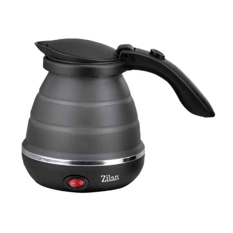 Fierbator pentru Voiaj, Pliabil, Baza Inox, Carcasa Silicon Durabil, Putere 750W, Capacitate 0.5 l