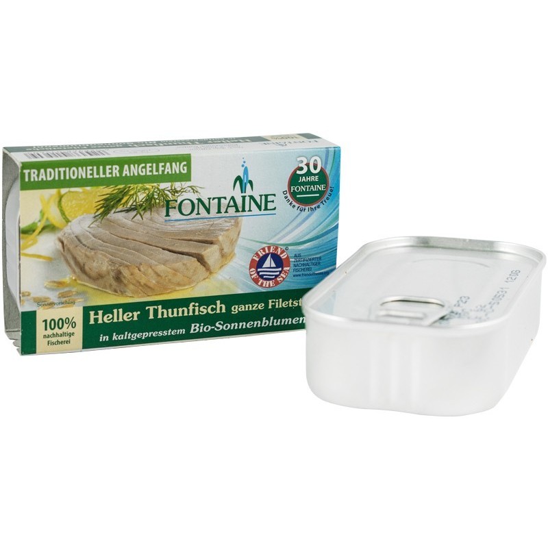 File de Ton, Bucati Intregi in Ulei de Floarea Soarelui Bio, Fontaine, 120 g