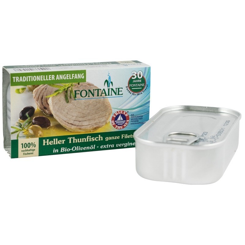 File de Ton, Bucati Intregi in Ulei de Masline Extravirgin Bio, Fontaine, 120 g