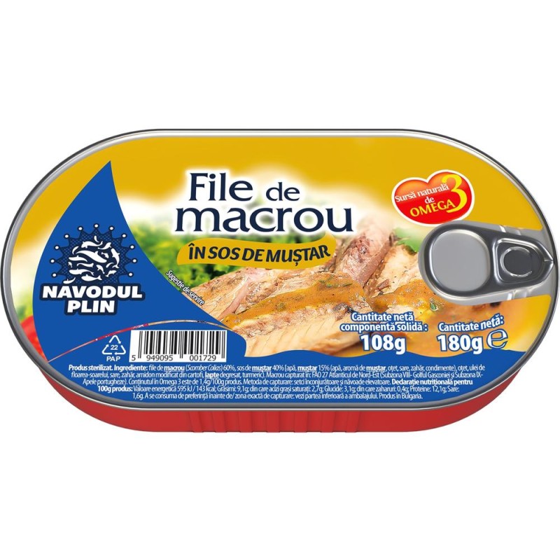 File Macrou in Sos cu Mustar, Navodul Plin, 180 g