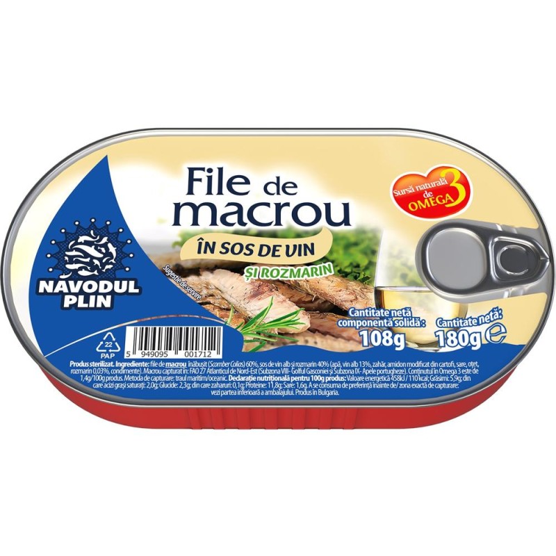 File Macrou in Sos cu Vin si Rozmarin, Navodul Plin, 180 g