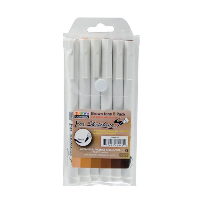 Fineliner pentru Desen Marvy Uchida, Spree, Maro, 6 Bucati