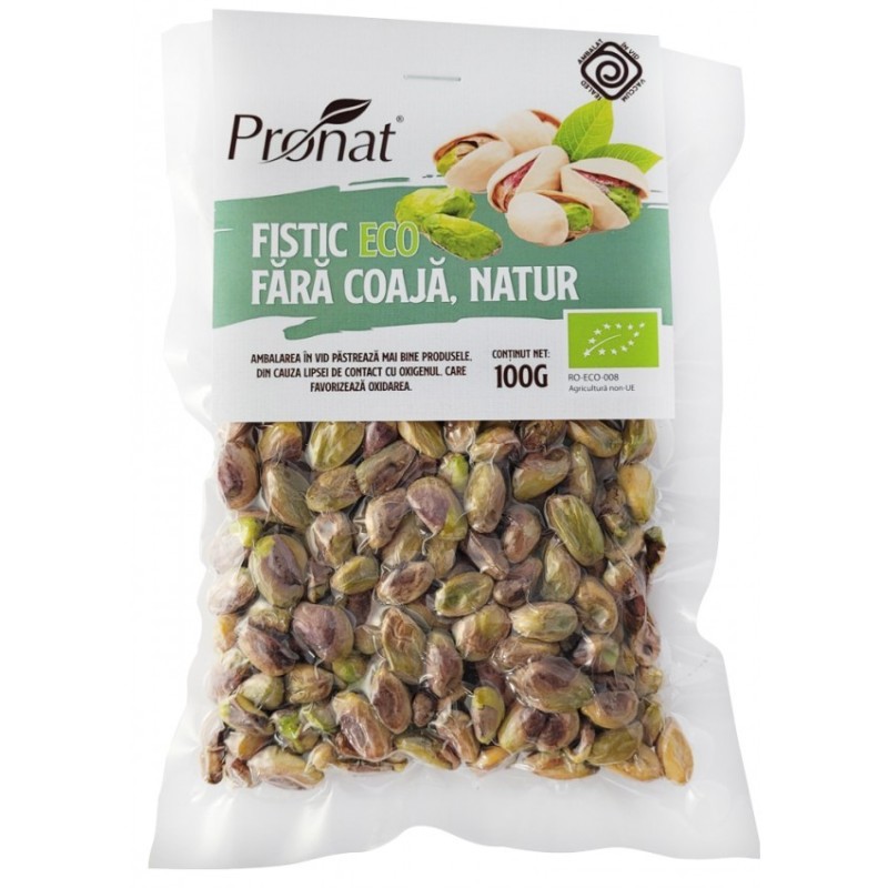 Fistic Bio fara Coaja, Natur 100 g, Pronat