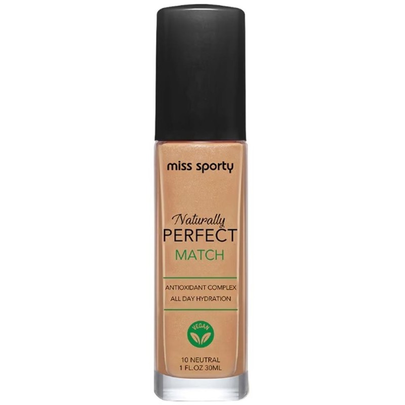 Fond de Ten Miss Sporty Naturally Perfect Match, 10 Neutral, 30 ml