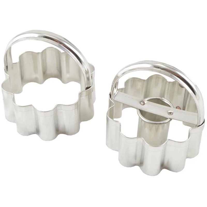 Forme Metalice pentru Biscuiti Linzer, Argintii, Perfect Home