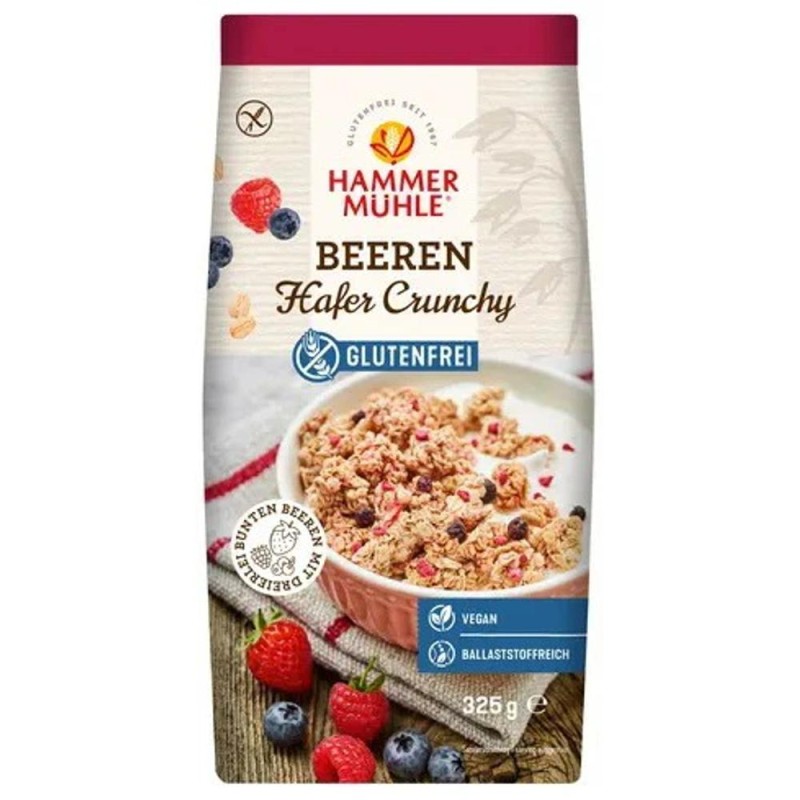 Fulgi Crocanti de Ovaz cu Fructe de Padure, Hammer Muhle, fara Gluten, Bio, 325 g