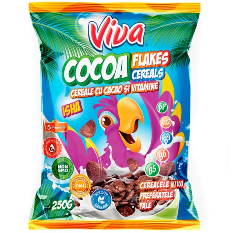 Fulgi cu Cacao si Vitamine Viva, 250 g