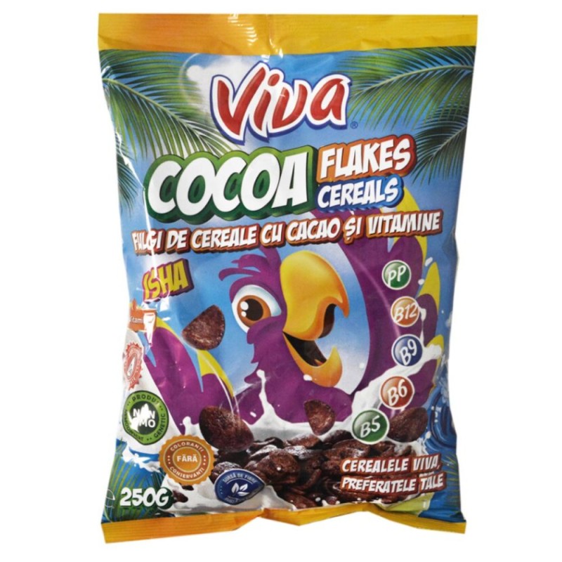 Fulgi de Cereale cu Cacao si Vitamine, Viva, 250 g