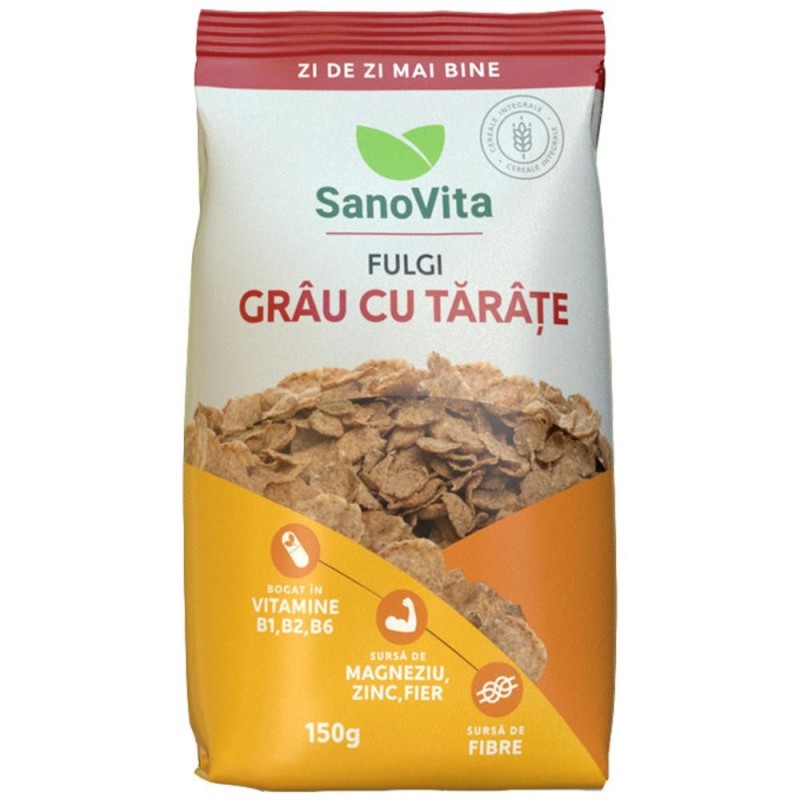 Fulgi de Grau cu Tarate, Sanovita, 150 g